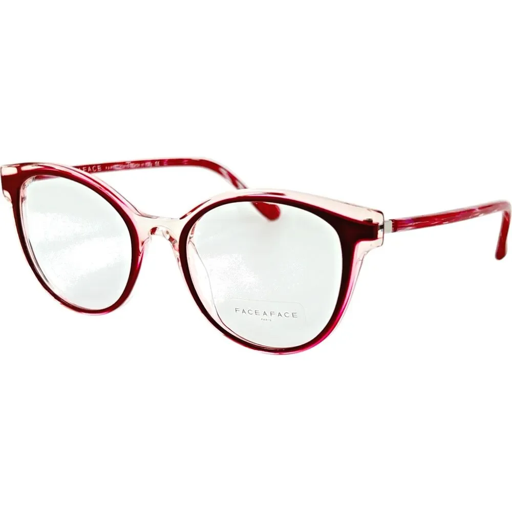 Face A Face Bulle 2 Womens Plastic Eyeglass Frame 3006 Pink Blush Crystal 50-18